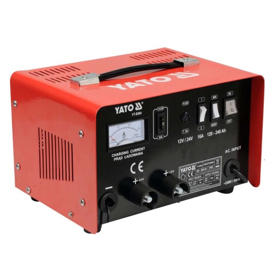 YATO Akkumulátor töltő 12-24 V / 16 A / 120-240 Ah