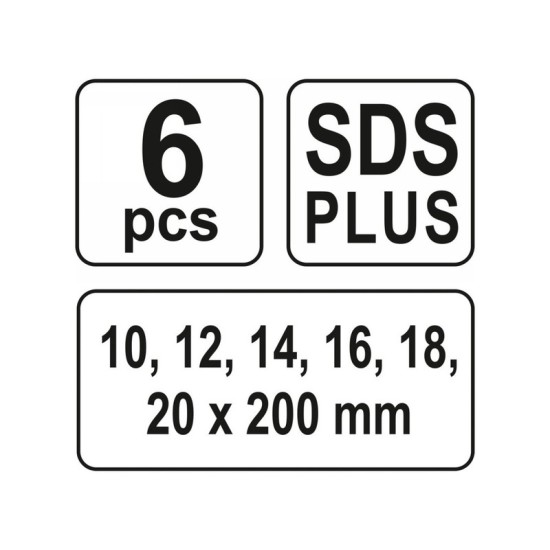 YATO Auger fafúrószár készlet 6 részes 10-20 mm SDS-Plus