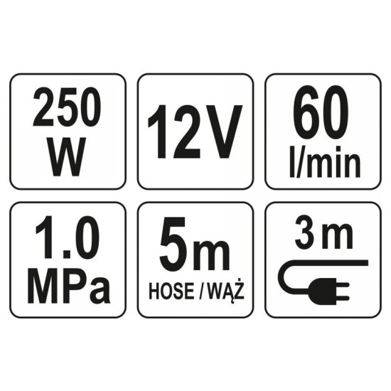 YATO Autós kompresszor 12V 10 bar 250W