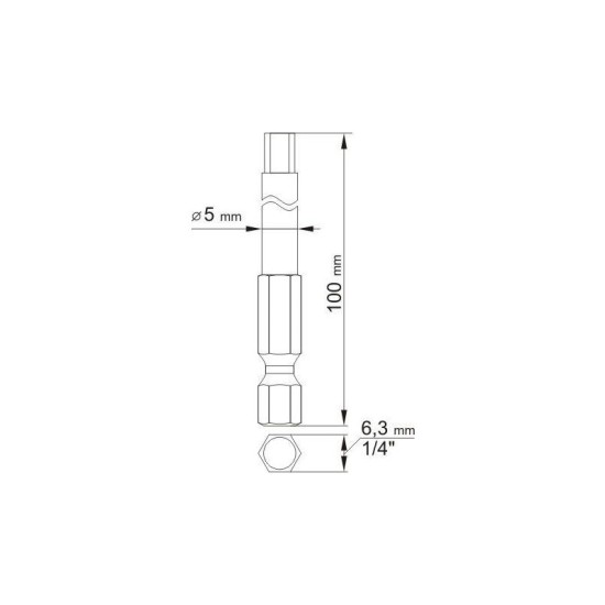YATO Bithegy imbusz 3,0 + 5,0 mm 1/4" 100mm 2db