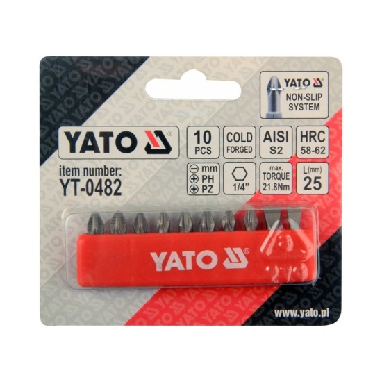 YATO Bithegy készlet 10 részes 25 mm