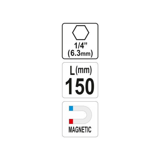 YATO Bithegy-tartó mágneses 1/4" 150 mm YATO Bithegy-tartó mágneses 1/4" 150 mm