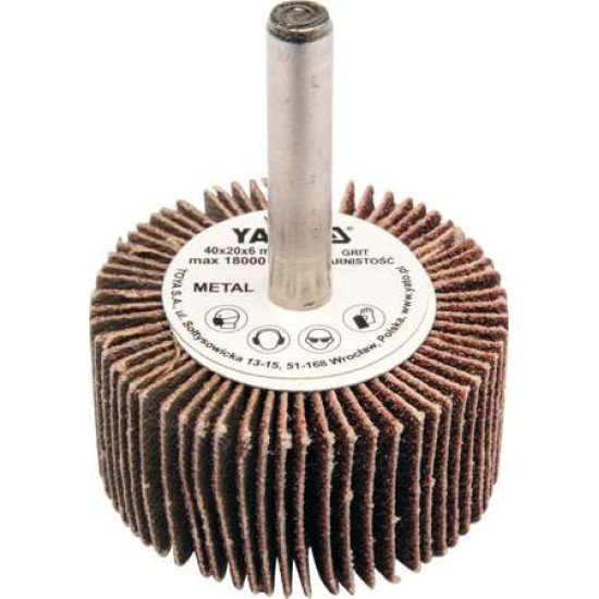 YATO Csapos lamellás, legyező csiszolókorong 40 x 20 x 6 mm / P150