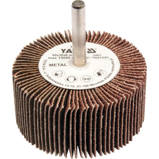YATO Csapos lamellás, legyező csiszolókorong 60 x 30 x 6 mm / P100