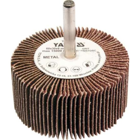 YATO Csapos lamellás, legyező csiszolókorong 60 x 30 x 6 mm / P60