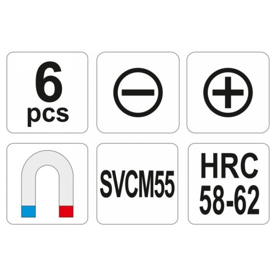 YATO Csavarhúzó készlet 6 részes SVCM55