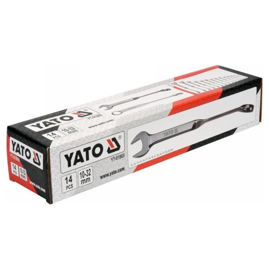 YATO Csavart csillag-villáskulcs készlet 14 részes 10-32 mm