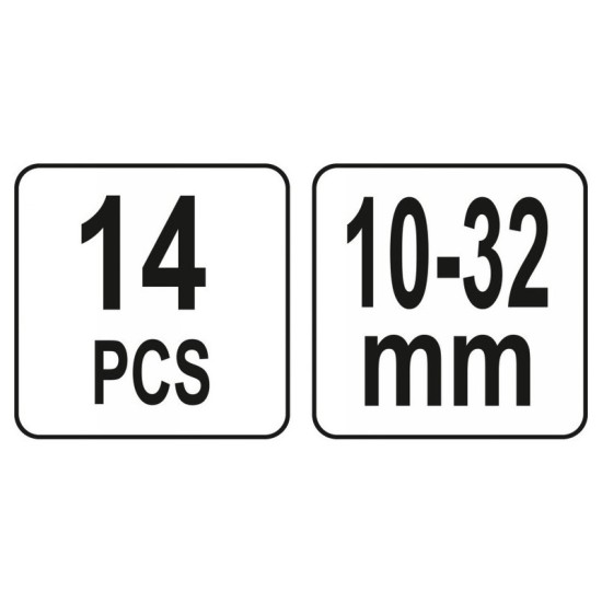 YATO Csavart csillag-villáskulcs készlet 14 részes 10-32 mm