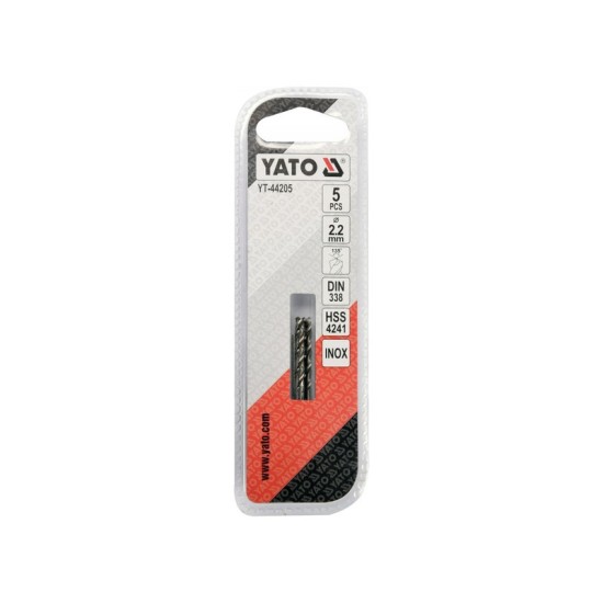 YATO Csigafúró 2,2 x 53/28 mm inox HSS Premium (5 db/cs)