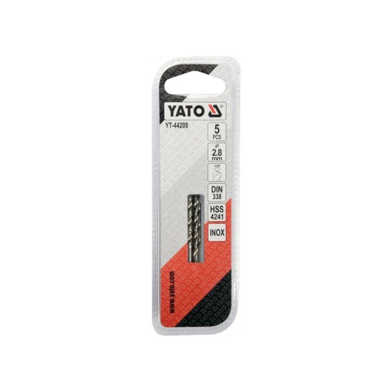 YATO Csigafúró 2,8 x 62/30 mm inox HSS Premium (5 db/cs)