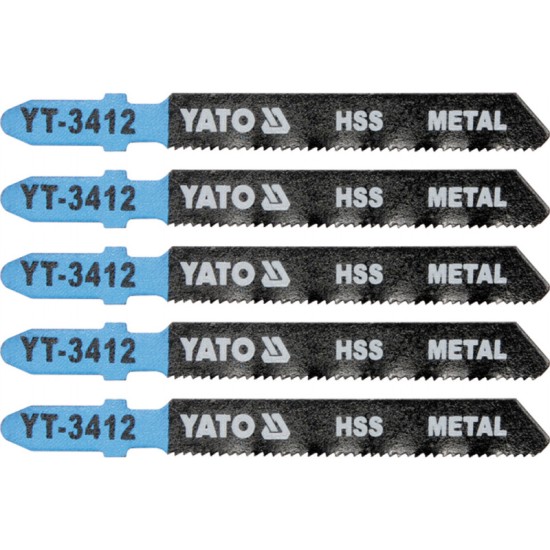 YATO Dekopírfűrészlap fémre T-befogás 21TPI 75/1,0 mm HSS (5 db/cs) YATO