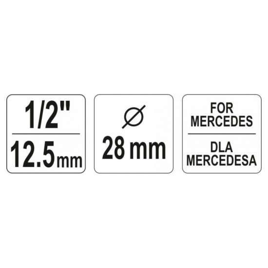 YATO Dugókulcs befecskendező szivattyúhoz 1/2" 28 mm Mercedes