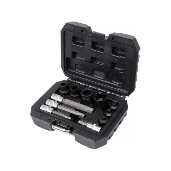 YATO Féknyereg szerelő dugókulcs készlet 11 részes 3/8" 1/2" CrV