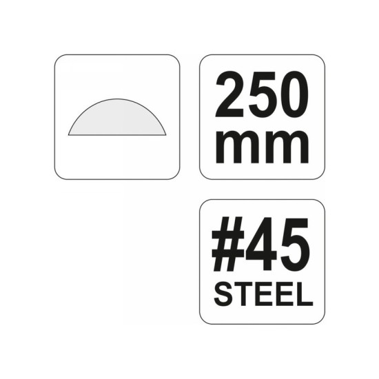 YATO Félkerek ráspoly 250 mm / # 45 durva