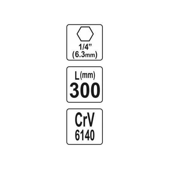YATO Flexibilis behajtószár 1/4" x 1/4" 300 mm