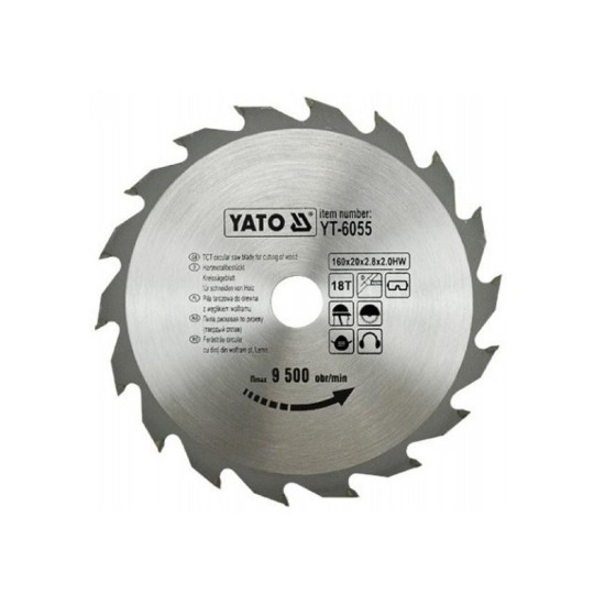 YATO Fűrésztárcsa fához 160 x 20 x 2,0 mm / 18T
