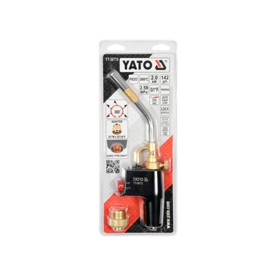 YATO Gázégő pisztoly piezo 2kW 2800°C