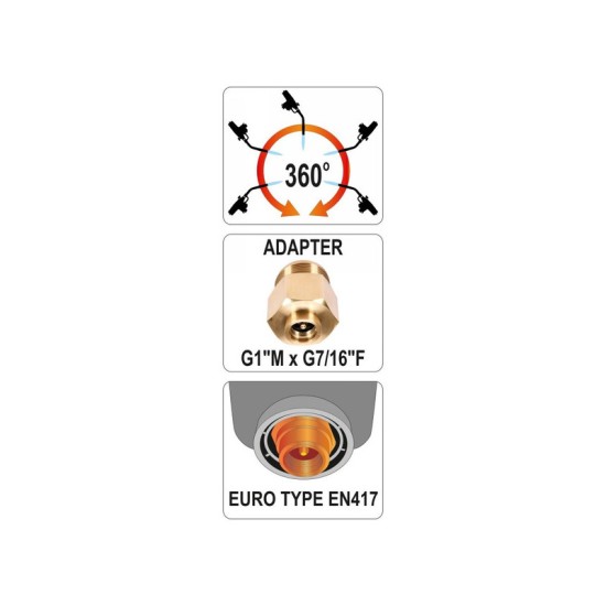 YATO Gázégő pisztoly piezo 2kW 2800°C