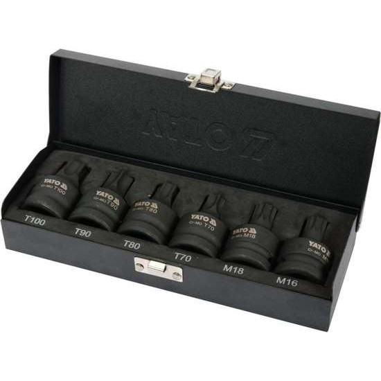 YATO Gépi bit Torx és Spline dugókulcs készlet 6 részes 3/4"