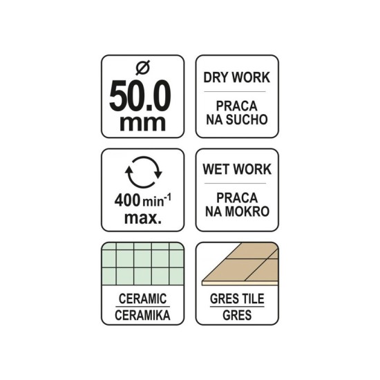YATO Gyémánt körkivágó 50 mm vizes/száraz