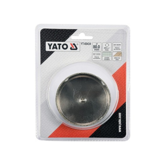 YATO Gyémánt körkivágó 80 mm vizes/száraz