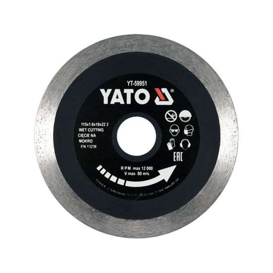 YATO Gyémánt vágótárcsa 115 x 1,6 x 10 x 22,2 mm folytonos
