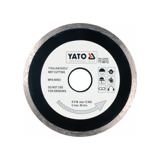 YATO Gyémánt vágótárcsa 115 x 2,1 x 5,3 x 22,2 mm folytonos