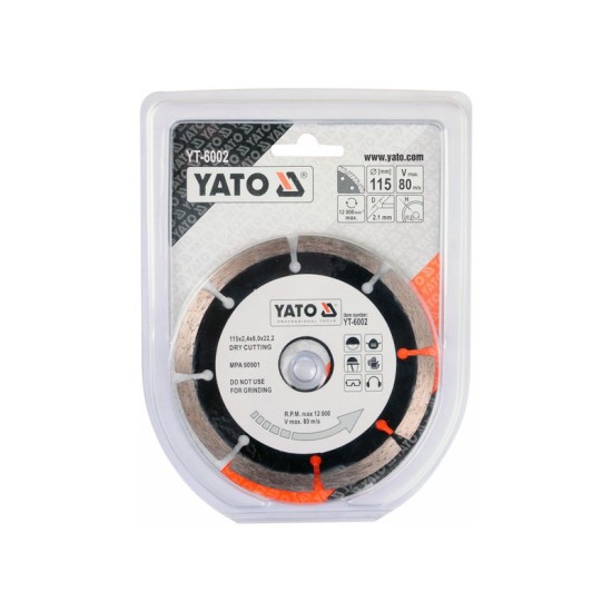 YATO Gyémánt vágótárcsa 115 x 2,1 x 8,0 x 22,2 mm szegmentált
