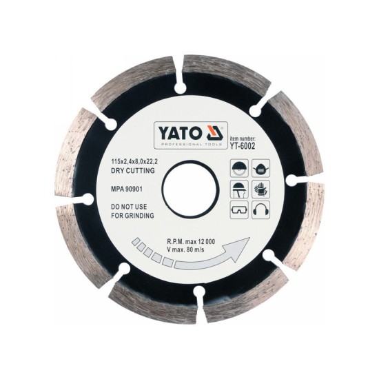 YATO Gyémánt vágótárcsa 115 x 2,1 x 8,0 x 22,2 mm szegmentált