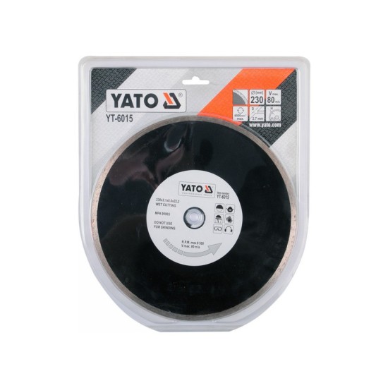 YATO Gyémánt vágótárcsa 230 x 2,7 x 5,3 x 22,2 mm folytonos