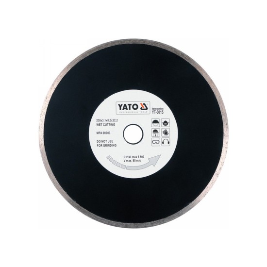YATO Gyémánt vágótárcsa 230 x 2,7 x 5,3 x 22,2 mm folytonos