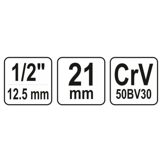 YATO Gyertyakulcs 1/2" 21 mm / 64 mm CrV