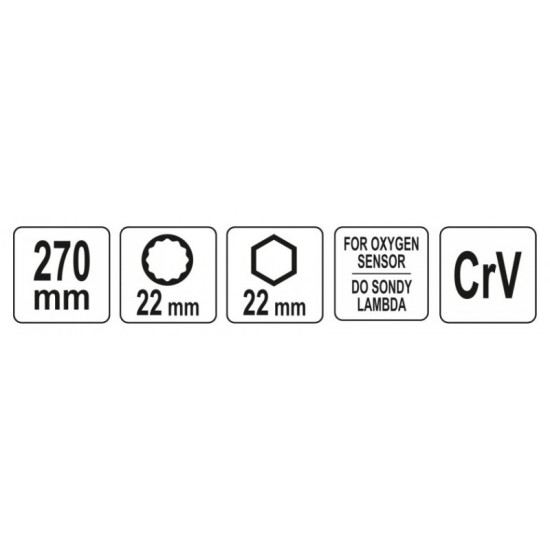 YATO Lambdaszonda kulcs 22 mm csuklós CrV