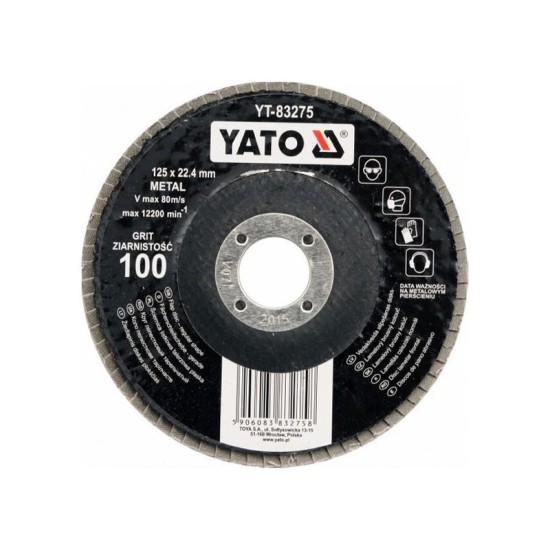 YATO Lamellás csiszolókorong 125 x 22,4 mm / P120