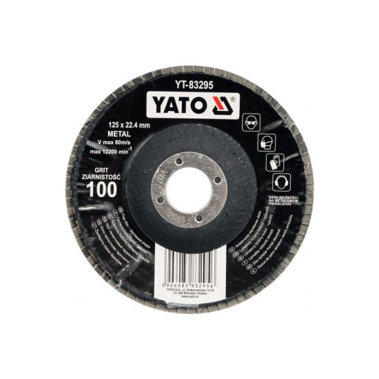 YATO Lamellás csiszolókorong döntött 125 x 22,2 mm / P36