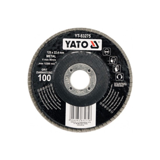 YATO Lamellás csiszolókorong lapos 125 x 22,2 mm / P36