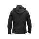 YATO Munkavédelmi softshell kabát kapucnival fekete L-es méret 3 zsebes