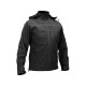 YATO Munkavédelmi softshell kabát kapucnival fekete L-es méret 3 zsebes