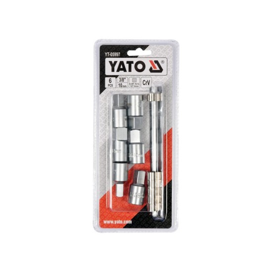 YATO Olajleeresztő kulcs készlet 6 részes 3/8", 1/2", 8 mm, 10 mm, 12 mm, 14 mm 3/8" CrV