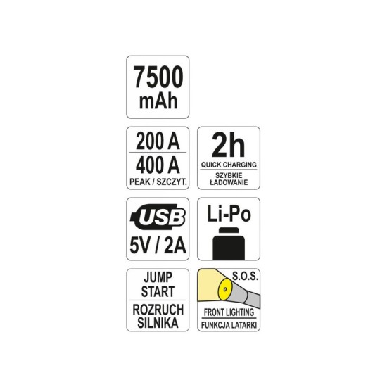 YATO Power bank 7500 mAh