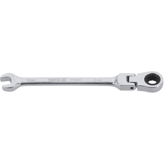 YATO Racsnis csuklós csillag-villáskulcs 8 mm / 140 mm 72T CrV