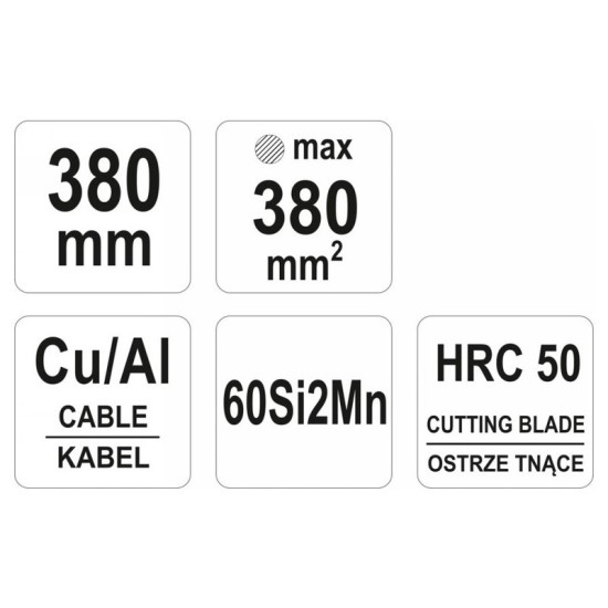 YATO Racsnis kábelvágó fogó 380 mm d=22 mm