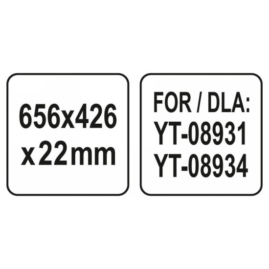 YATO Szerszámszekrény polc 656 x 426 x 22 mm