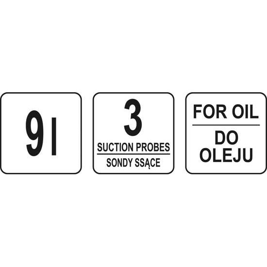 YATO kézi olajleszívó , féklégtelenítő 9L, 3db adapterrel