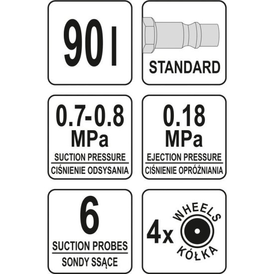 Pneumatikus olajleszívó / olajgyűjtő 8 bar 70 liter YATO