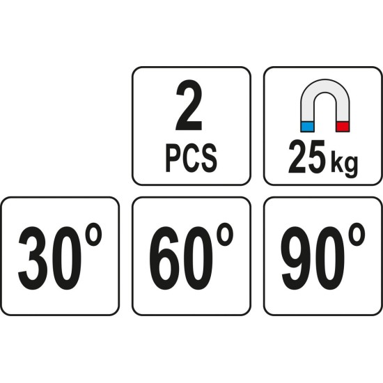 Hegesztési munkadarabtartó mágneses 30-60-90°/25 kg (2 db/cs) YATO