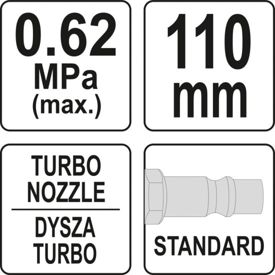 Pneumatikus lefúvató pisztoly turbó 110mm YATO