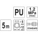 Pneumatikus tömlő (spirál) gyorscsatlakozóval 8 x 12 mm 5 m 1,2 MPa YATO
