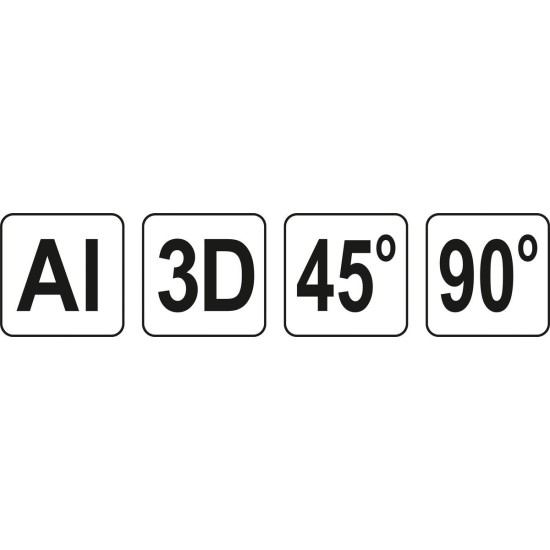 3D derékszög Alumínium 45° 90° YATO