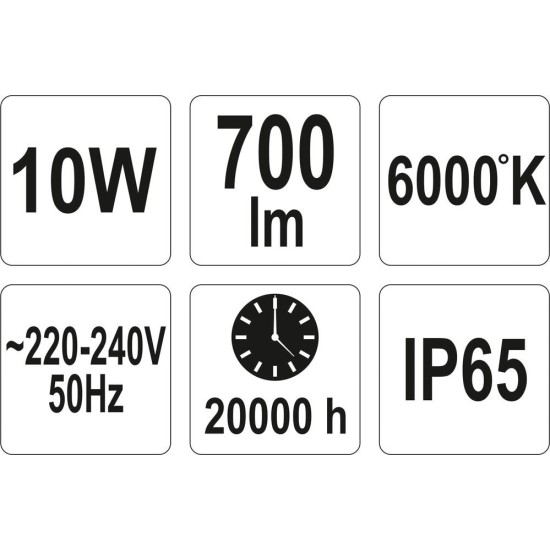 YATO hordozható COB LED reflektor 10W 700lm